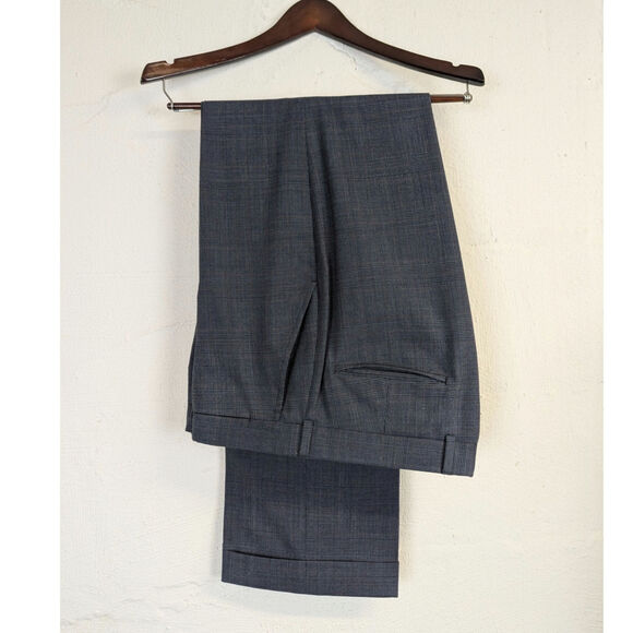 Vtg Brooks Brothers 346 Suit Navy Blue Glen Plaid Wool Business Mens Size 40R - Picture 2 of 16